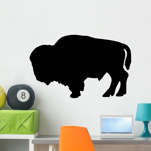 Fuzzy Black Bison Wall Decal
