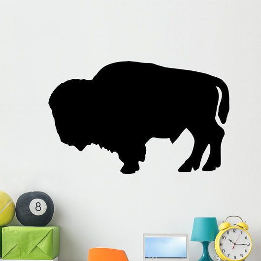 Fuzzy Black Bison Wall Decal
