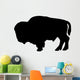 Fuzzy Black Bison Wall Decal