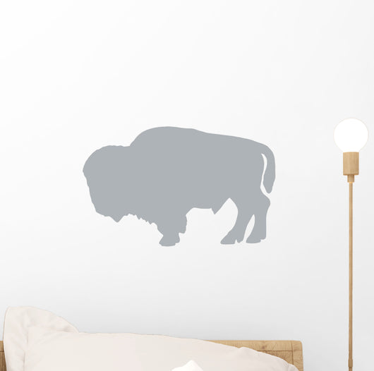 Grey Bison Silhouette Wall Decal