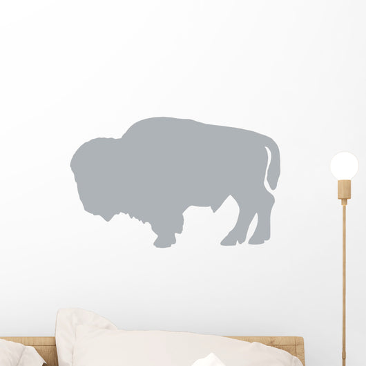 Grey Bison Silhouette Wall Decal