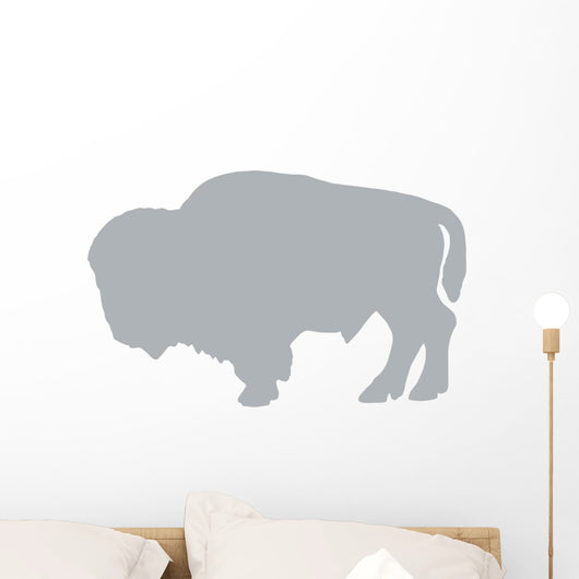 Grey Bison Silhouette Wall Decal
