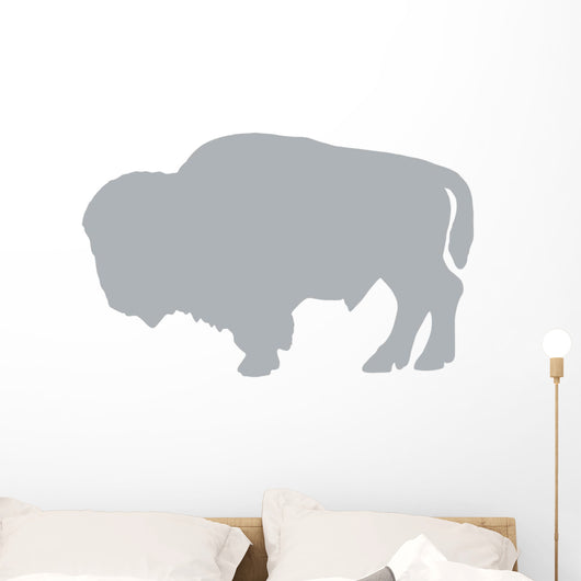 Grey Bison Silhouette Wall Decal