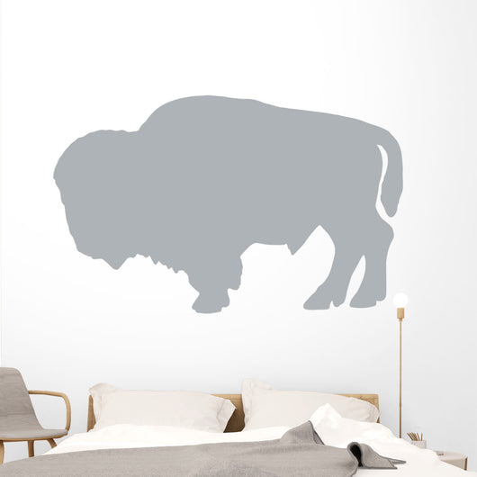 Grey Bison Silhouette Wall Decal