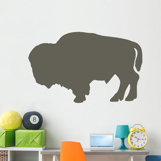 Brown Bison Silhouette Wall Decal
