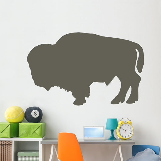 Brown Bison Silhouette Wall Decal