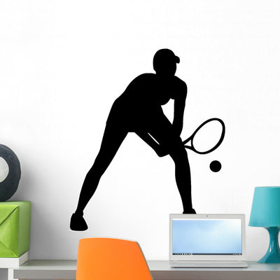 Bouncing Tennis Wall Decal shown on a wall
