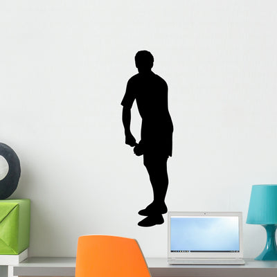 Preparing Serve Tennis Wall Decal shown on a wall