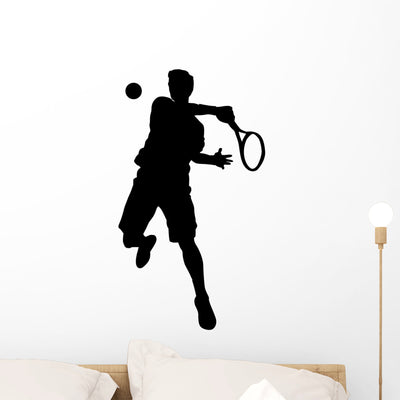 Offensive Player Tennis Wall Decal shown on a wall