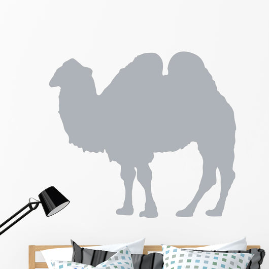 Grey Camel Silhouette Standing Wall Decal