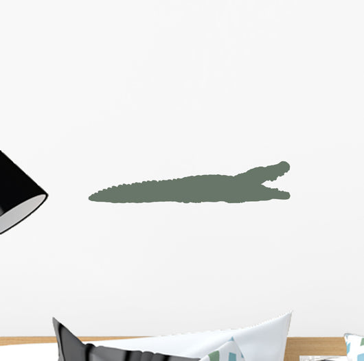 Olive Green Crocodile Silhouette Wall Decal