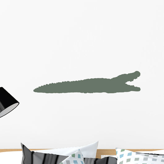 Olive Green Crocodile Silhouette Wall Decal