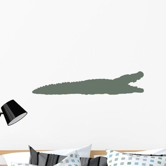 Olive Green Crocodile Silhouette Wall Decal