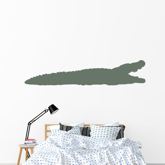 Olive Green Crocodile Silhouette Wall Decal