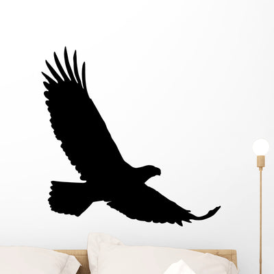 Black Realistic Eagle Silhouette Wall Decal shown on a wall