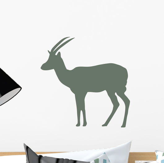Green Silhouette Thompson's Gazelle Wall Decal