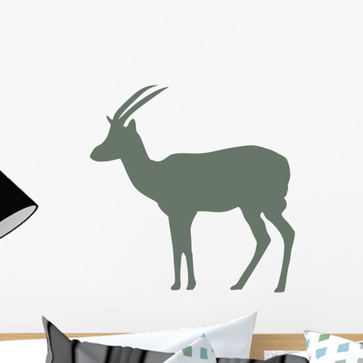 Green Silhouette Thompson's Gazelle Wall Decal