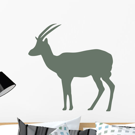 Green Silhouette Thompson's Gazelle Wall Decal