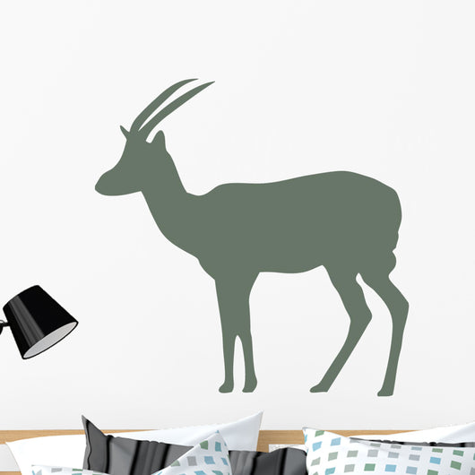 Green Silhouette Thompson's Gazelle Wall Decal