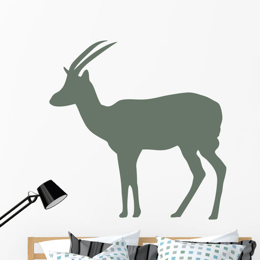 Green Silhouette Thompson's Gazelle Wall Decal