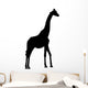 Tall Black Giraffe Wall Decal