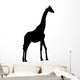 Tall Black Giraffe Wall Decal