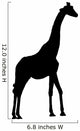 Tall Black Giraffe Wall Decal