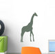 Green Silhouettes Tall Giraffe Wall Decal