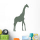 Green Silhouettes Tall Giraffe Wall Decal
