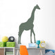 Green Silhouettes Tall Giraffe Wall Decal