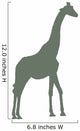 Green Silhouettes Tall Giraffe Wall Decal