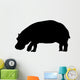 Black Hippo Wall Decal