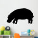 Black Hippo Wall Decal