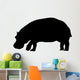 Black Hippo Wall Decal