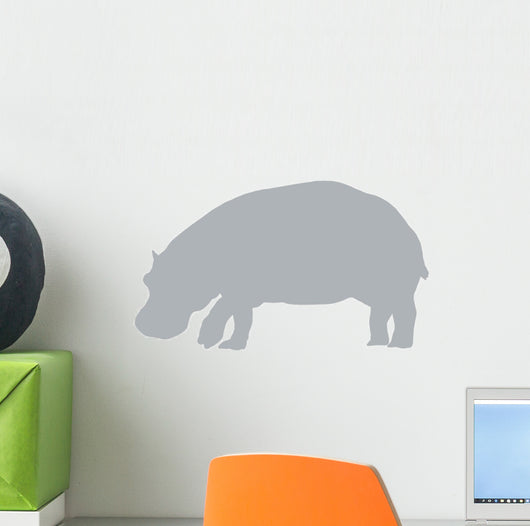 Grey Hippo Wall Decal