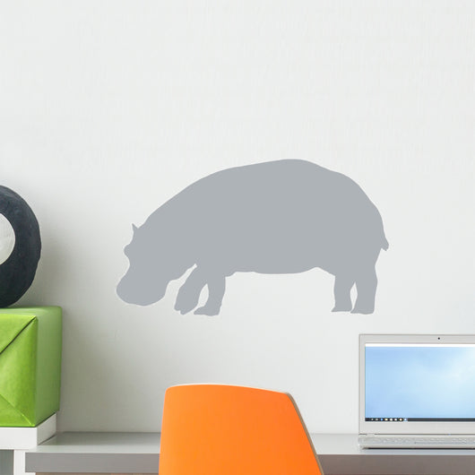Grey Hippo Wall Decal