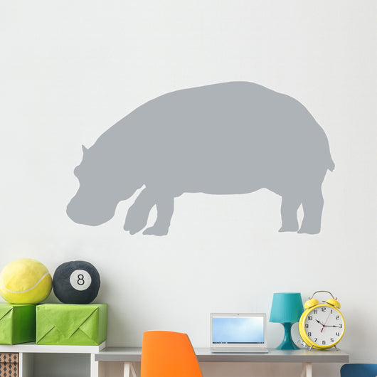 Grey Hippo Wall Decal