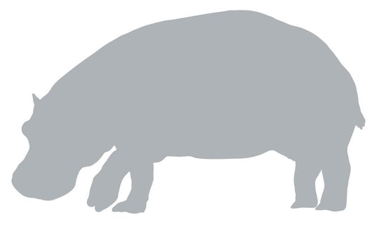 Grey Hippo Wall Decal