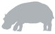 Grey Hippo Wall Decal