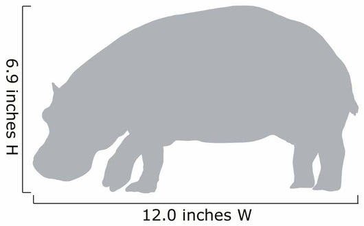Grey Hippo Wall Decal