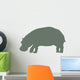 Olive Green Hippo Wall Decal