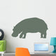 Olive Green Hippo Wall Decal