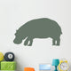 Olive Green Hippo Wall Decal