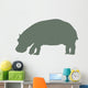Olive Green Hippo Wall Decal