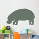 Olive Green Hippo Wall Decal