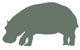 Olive Green Hippo Wall Decal