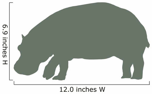 Olive Green Hippo Wall Decal