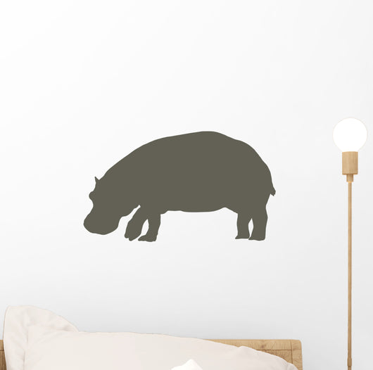 Brown Hippo Wall Decal