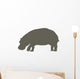 Brown Hippo Wall Decal