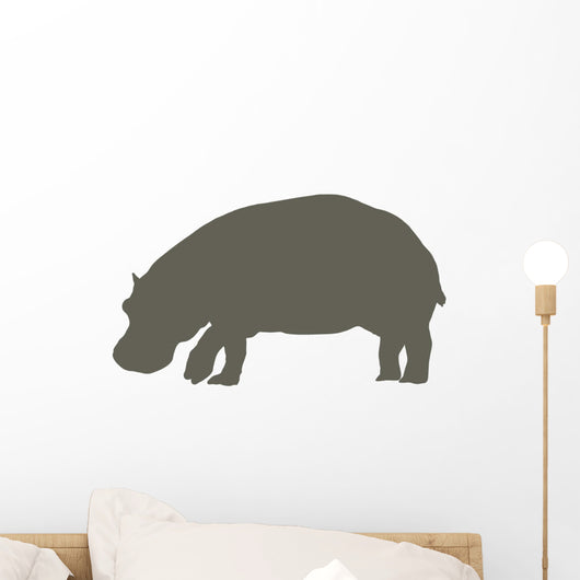 Brown Hippo Wall Decal